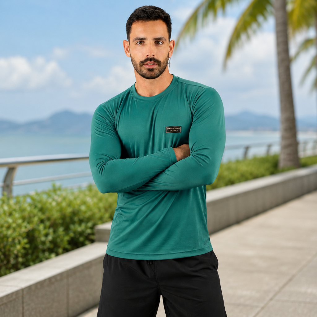 Camisa Térmica Segunda Pele Proteção Solar UV 50+ Manga Longa Unissex Academia Praia Pesca