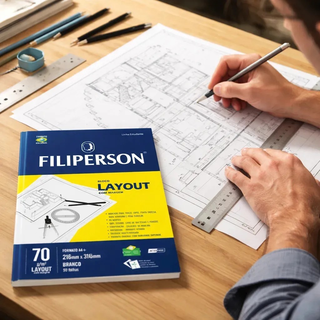 Detalhes do BLOCO LAYOUT A4 COM MARGEM 70G 50F FILIPERSON