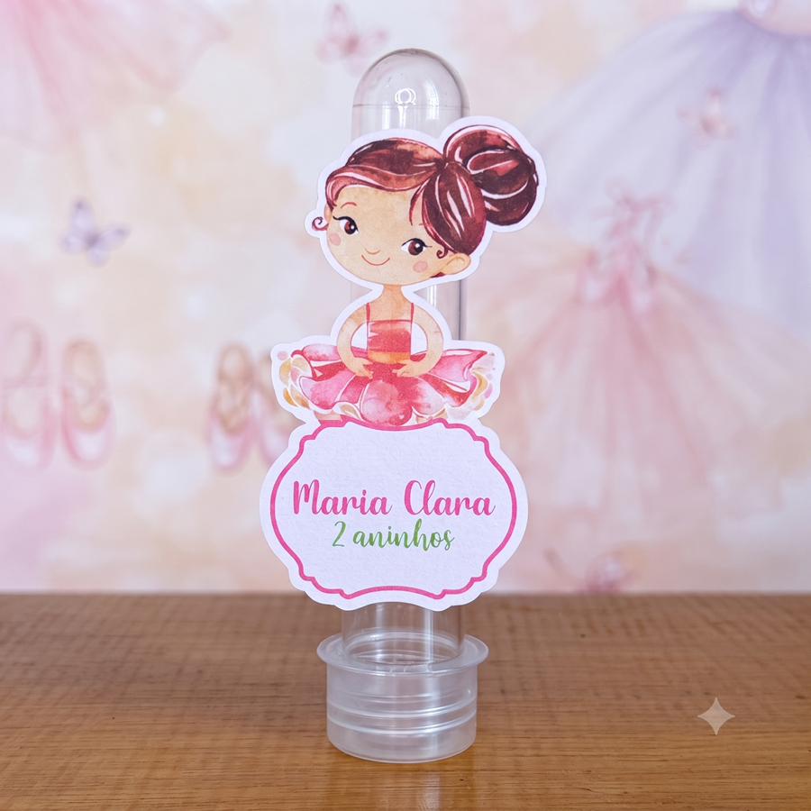 Apliques para Tubetes Bailarina Personalizado | Lembrancinha | Aniversário Infantil | FAZEMOS TODOS OS TEMAS