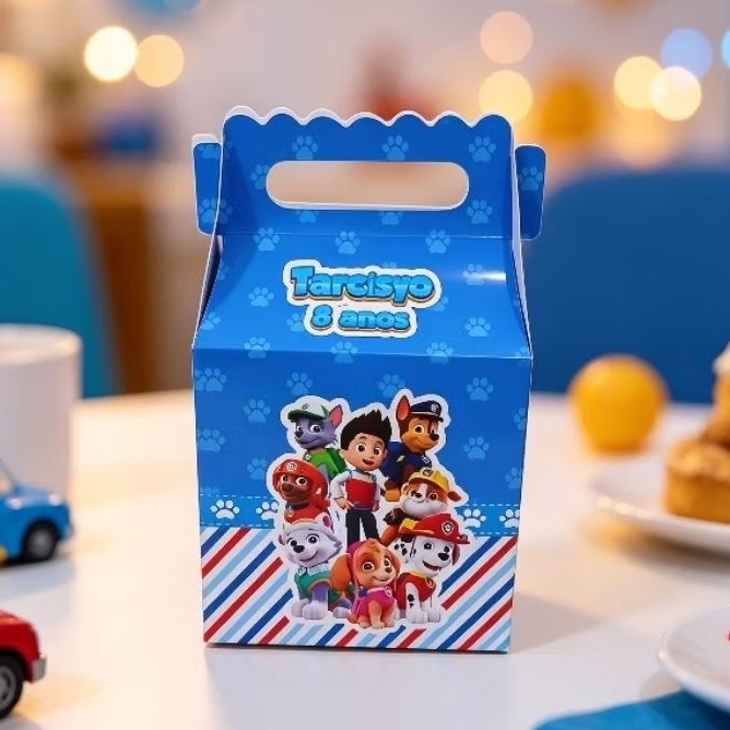 Kit Maletinha Patrulha Canina Azul Personalizada - Lembrancinha de Festa - Aniversário - Decoração / DESMONTADO