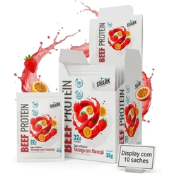 Display Whey Beef Protein10 Sachês de 35g cada - 32g Proteína por Sachê Zero Lactose Zero Carboidratos - Shark Pro