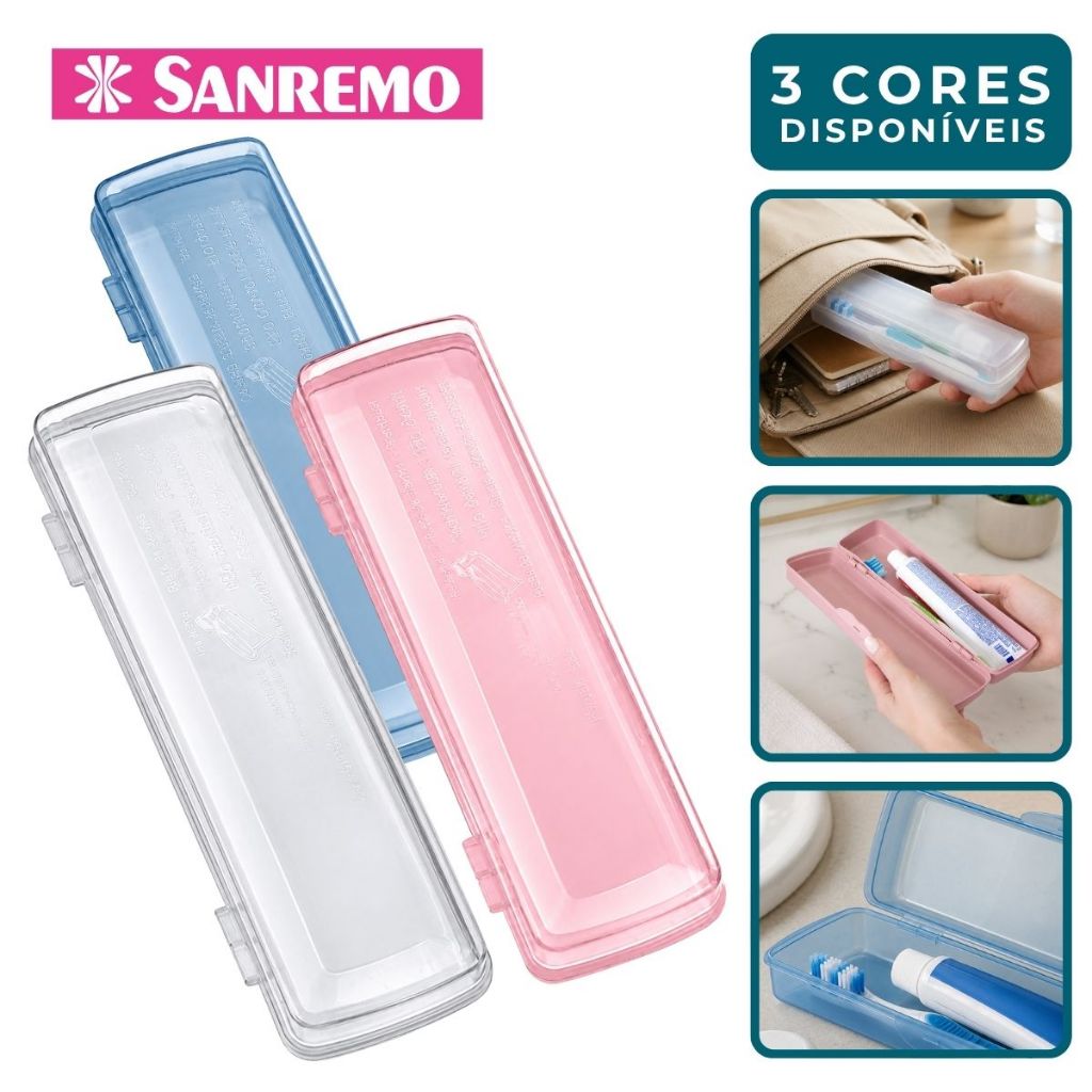 Porta Escova de Dente Viagem Escola Trabalho Com Tampa Higienico Adulto Infantil Sanremo