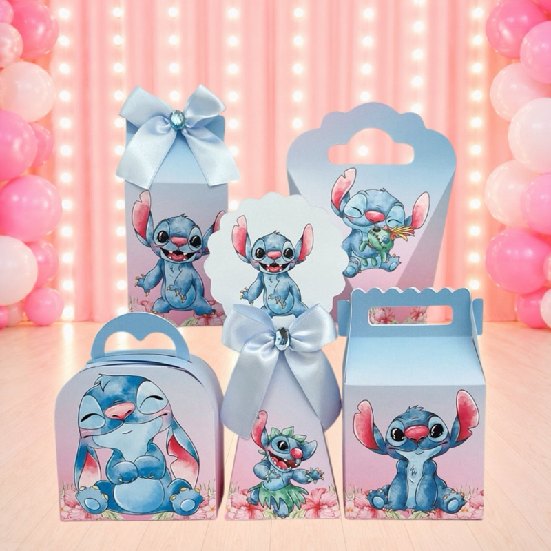 Kit Festa  STITCH Caixinhas para festa infantis lembrancinhas de aniversario mimos decoração personalizados do tema