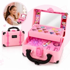 Kit Maleta Maquiagem Infantil Dos Sonhos Fashion Make Up Fashion Completa Com Espelho Kizumba