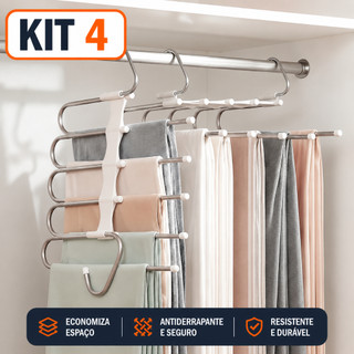 Ambito Dlux Cabide Para Calças Kit 4 Multifuncional 5 Em 1 Giratório 360 Organização Guar…