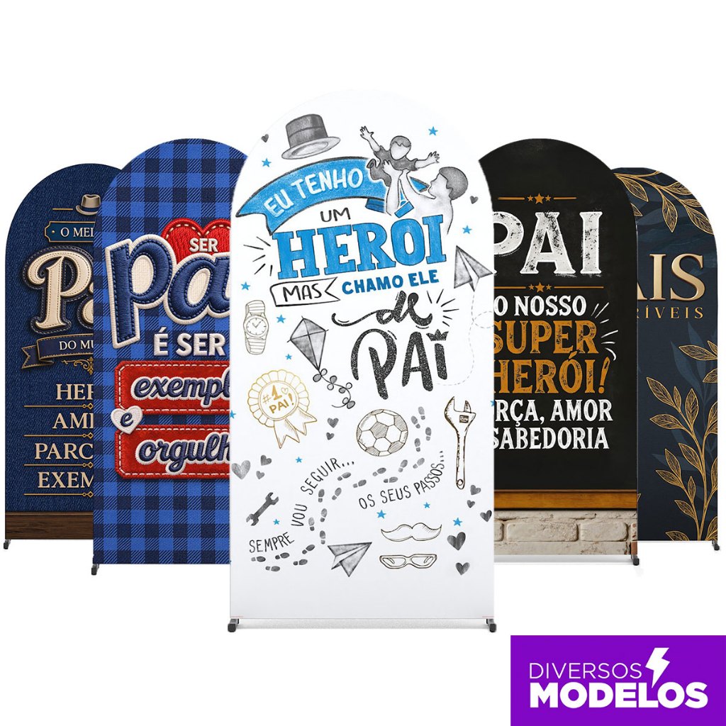 Painel Romano Dia dos Pais 2x1m Veste Fácil Tecido Sublimado 3d Decorativo C/Elástico