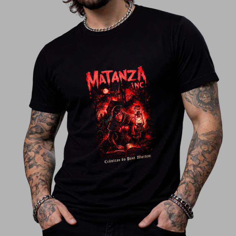 Camiseta Banda de Rock Mantanza Nacional Camisa Blusa Unissex Masculino Feminino 100% Algodão Top Premium