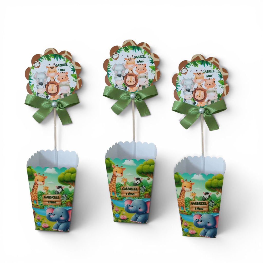 Centro de Mesa Personalizado SAFARI Cachepot Enfeite de Mesa Festa Aniversário Lembrancinha ( FAZEMOS TODOS OS TEMAS)