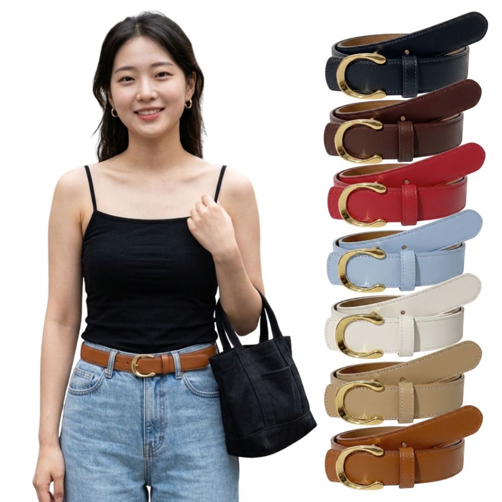 Cinto Feminino Plus Size Elegante Fino 2.5cm Minimalista Fivela Moda Chique Versátil Vestidos Jeans Uso Diário - Alana