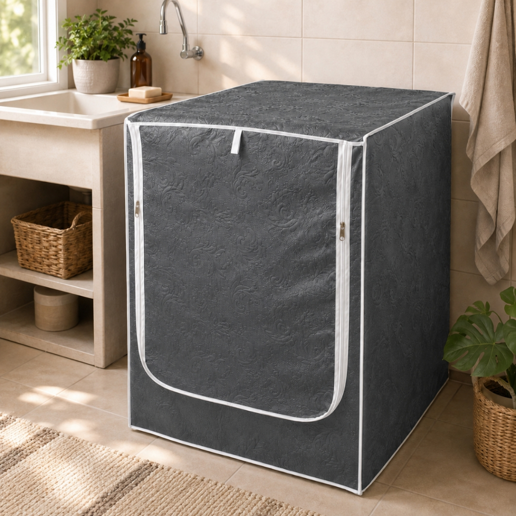 Capa De Máquina Lava Seca Frontal LG Samsung 8,5 9,0 Ou 10kg Zíper Impermeável