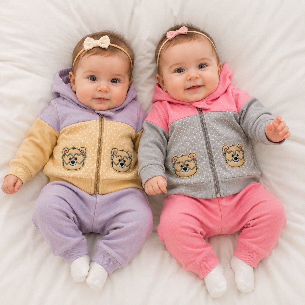 Conjunto Moletom Bebe Menina Estampas Sortidas e Conforto Infantil Bebê Feminino Frio