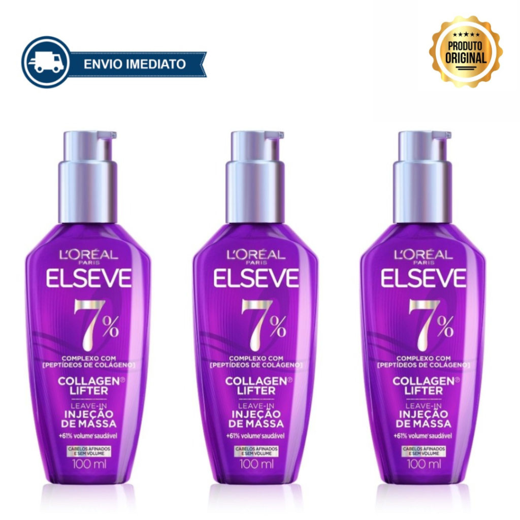 LEAVE IN CAPILAR ELSEVE COLÁGENO LIFTER - MAIS VOLUME E RECONSTRÓI MASSA 100ML ENVIO IMEDIATO