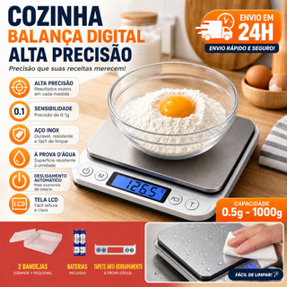 Balança Digital de Cozinha Alta Precisão 0,1g Pronta Entrega Mini Balança Eletrônica Para Alimentos Café Joias