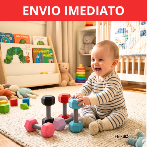 Chocalho de Bebê Divertido Halteres Bebê Fitness com Pegada Segura e Confortável