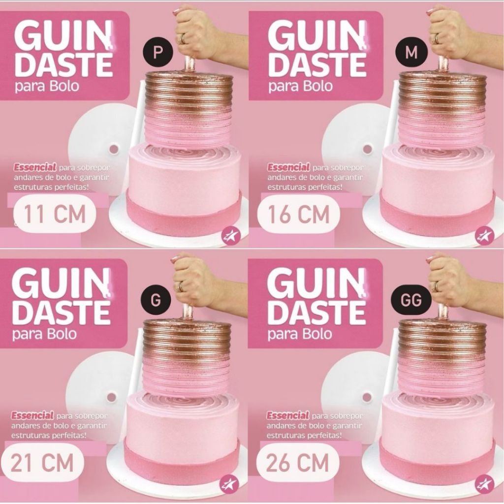 GUINDASTE PARA BOLO BLUESTAR LANÇAMENTO - SOBREPOSIÇÃO DE BOLO DE ANDAR FÁCIL 11CM, 16 CM E 21 CM (CHOCO)