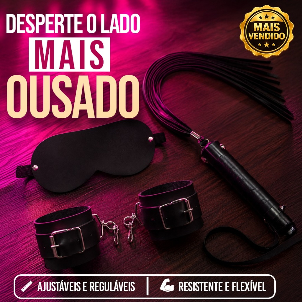 KIT FETICHE COM CHICOTE VENDA E ALGEMA MAIS OUSADIA NA HORA H