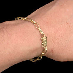 PULSEIRA BRACELETE MASCULINO MOEDA ANTIGA FECHO GAVETA GRAVAÇÃO 750