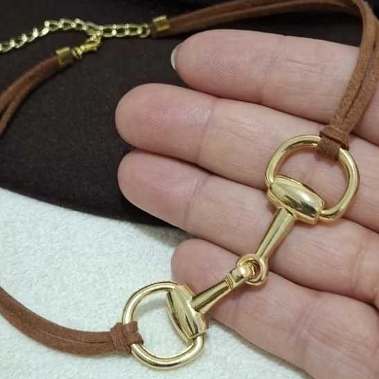 Choker bridão feminino country lançamento boiadeira camurça courinho moda western colar country feminino