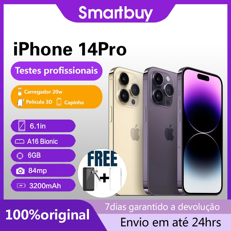 iPhone 14 Pro 128/256GB, 90-100%bateria,100% original,  todos os acessórios acom