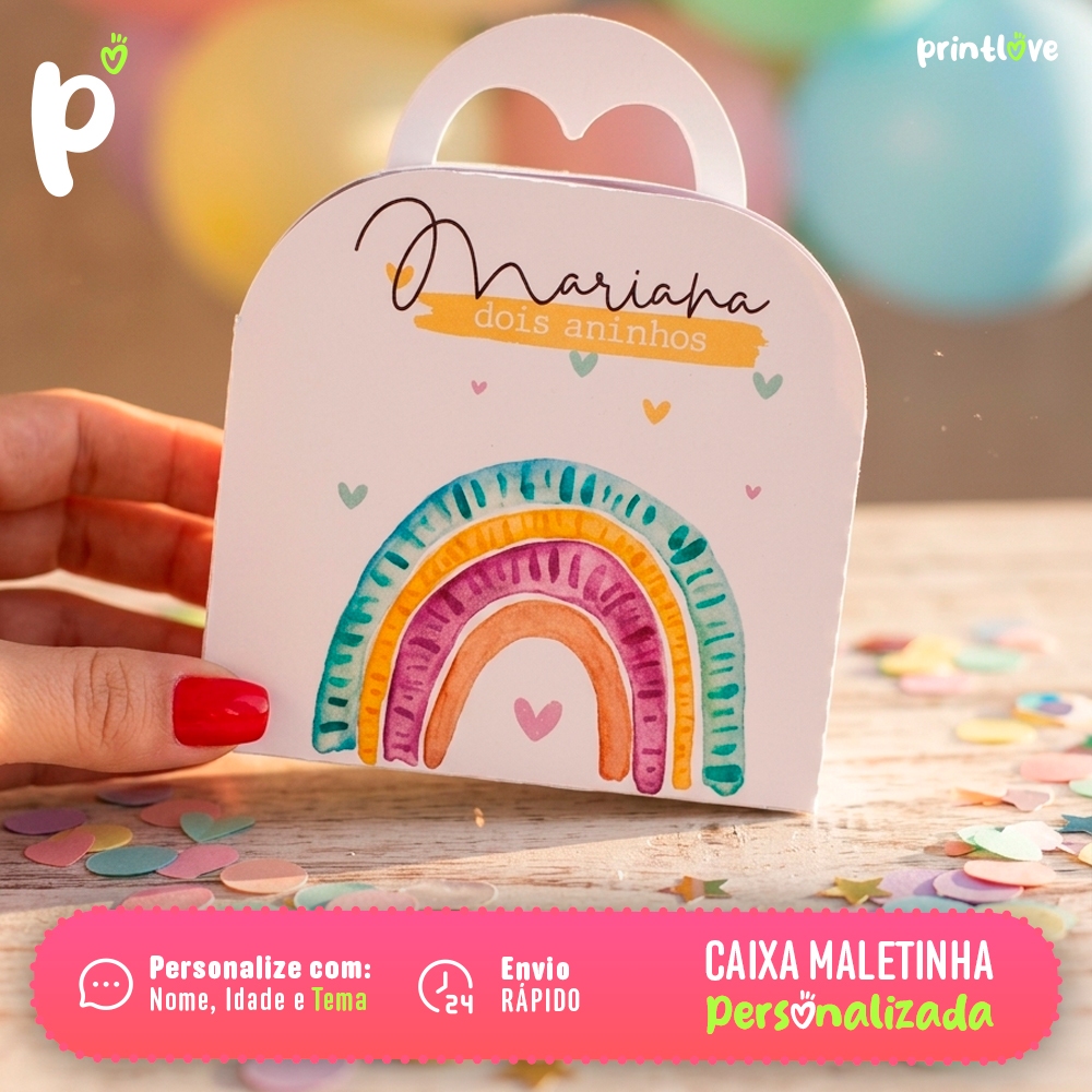 Caixa Maletinha Personalizada | Qualquer Tema | Lembrancinha para Festa