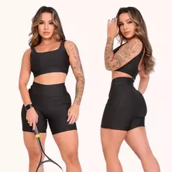Conjunto Fitiness Feminino - Top + Short com Bolso Academia.