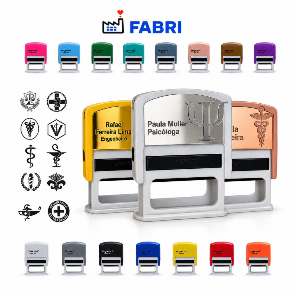 Carimbo personalizado com placa espelhada 3D - Enviar os dados no chat - Automático