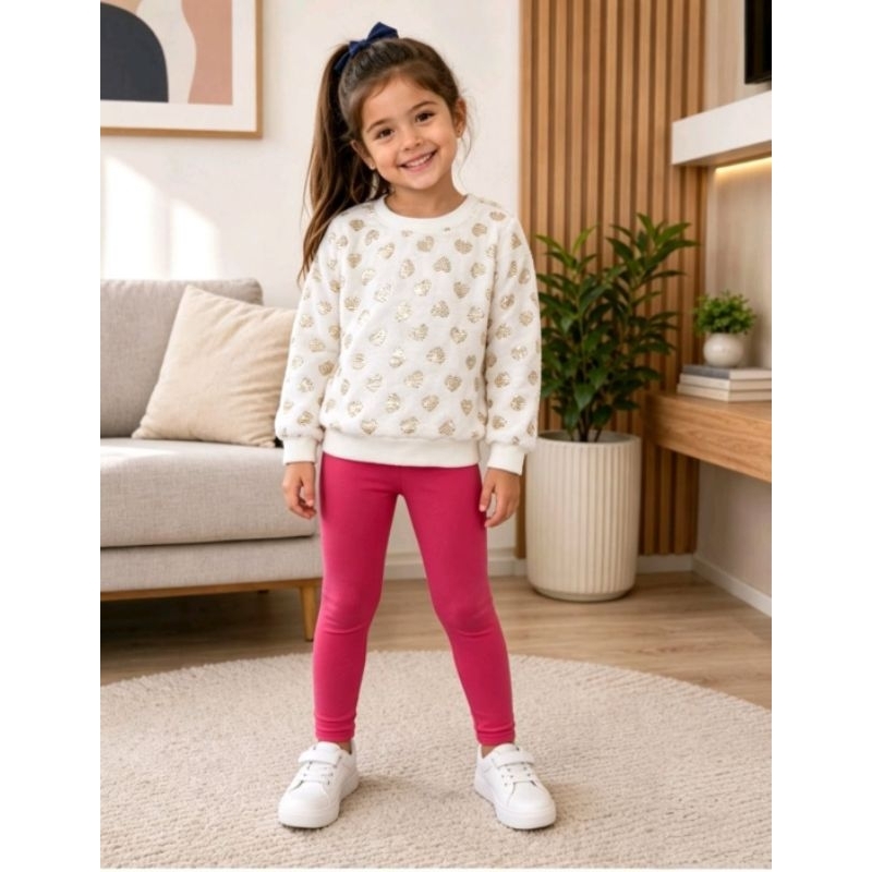 Conjunto infantil inverno menina peluciado bem quentinho da marca Kukiê tamanho 6