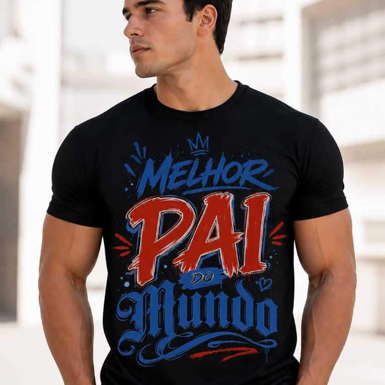 camiseta melhor pai do mundo camisa preta dia dos pais papai oferta