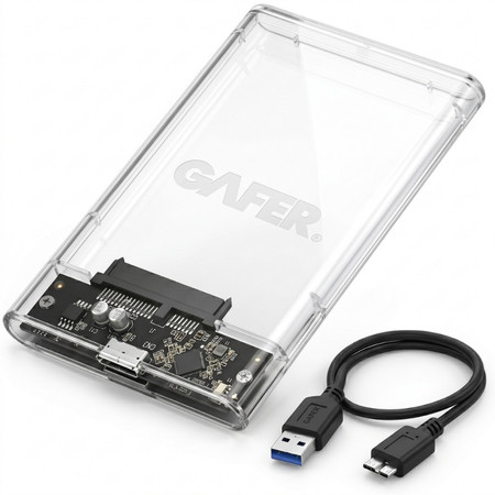 Case Adaptador Gaveta HD SSD 2.5 SATA III USB 3.0 Transparente Portatil Plug Play P/ Notebooks e PCs - Alta Velocidade