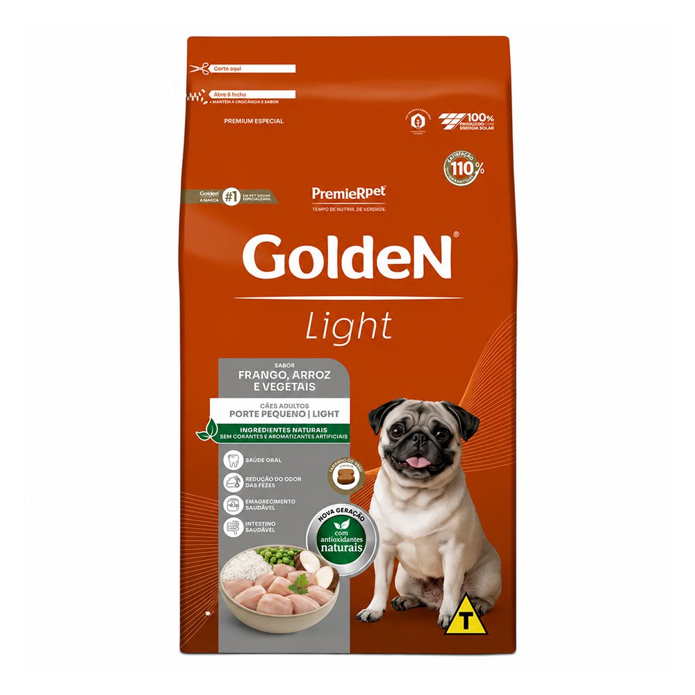 Ração Golden Fórmula Light Mini Bits Cães Adultos Porte Pequeno Frango e Arroz 3kg
