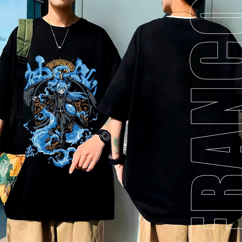 Camiseta Oversized Slime Anime That Time I Got Reincarnated As A Slime Camisa Unissex 100% Algodão Frente