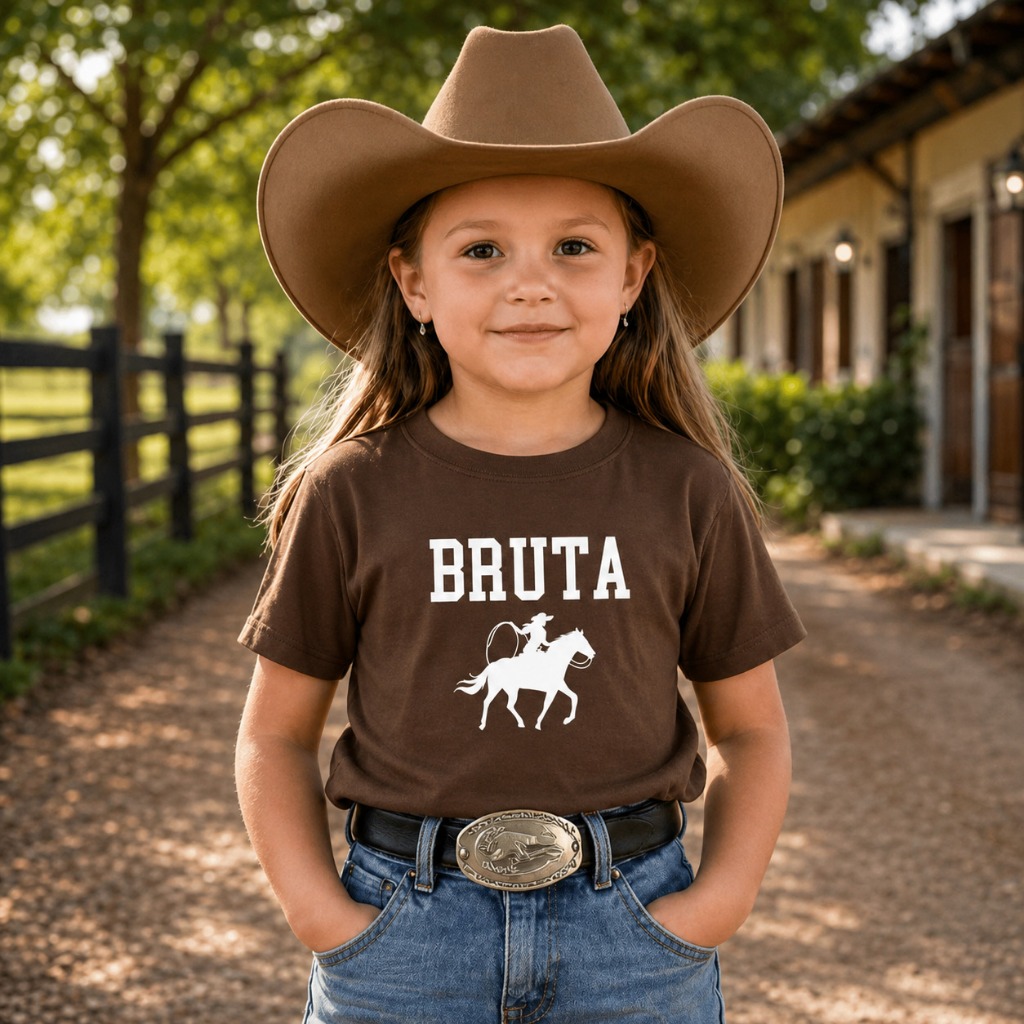Camiseta Infantil Feminina Bruta Roupa Algodão Fofa Macio Casual Moda Kids Estampa Menina Confortável