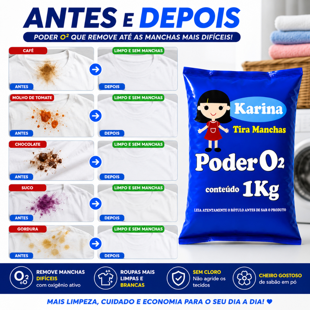 Percarbonato 100% Puro Tira Manchas Roupas Brancas e Coloridas 1kg