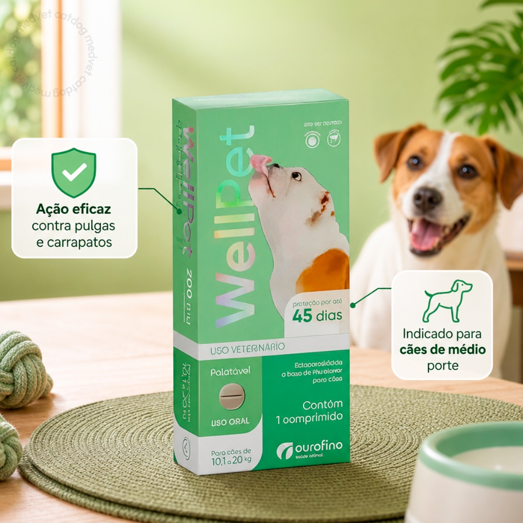 Detalhes do Wellpet 10,1 A 20kg Cães Antipulgas Carrapatos Proteção Por 45 Dias Altamente Palatável