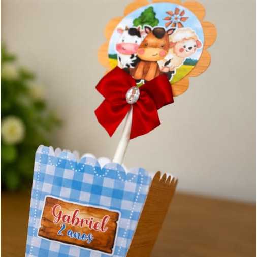 Centro de mesa Fazendinha Personalizada | Lembrancinha Aniversário Infantil