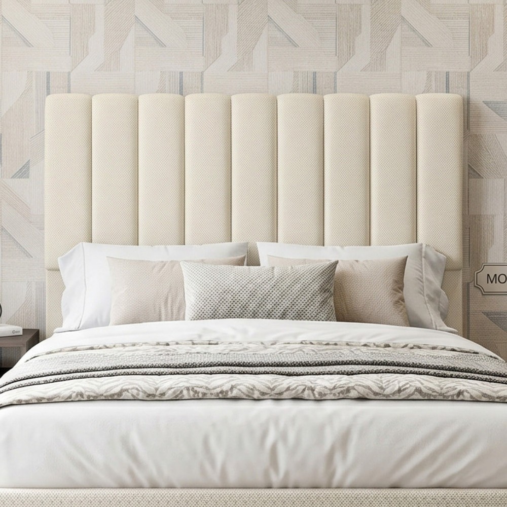 Cabeceira Cama Box Queen 160 cm Dália W01 Linho Champagne - Lyam Decor