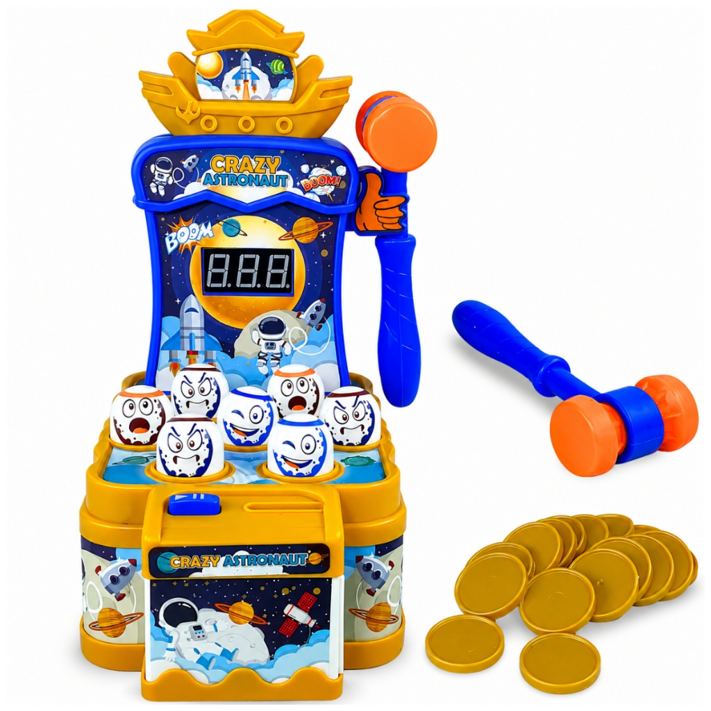 Brinquedo Jogo Toupeira Astronauta Louco Com Luz e Som - Castela