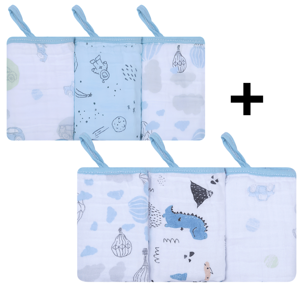 Kit 6 Paninho de Boca para Bebê Pano Tecido Fralda Soft Menino Fraldinha Babete Bebe Maternidade Mãe