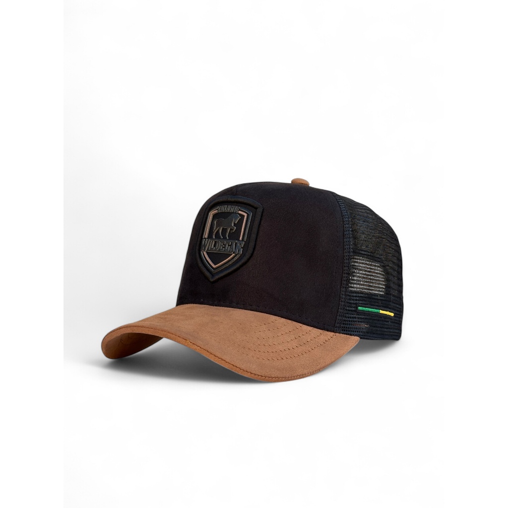 Boné estilo vaquejada suede preto marrom masculino telinha wildegar