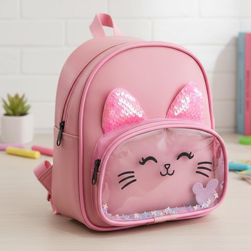 Mochila infantil gatinha Bolsa Menina  Charmosa Escolar, Creche, Passeio etc