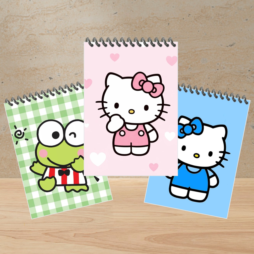 KIT com 30 Bloquinhos HELLO KITTY 2 7x10cm 25 Folhas Sem Pauta Lembrancinha de Aniversário