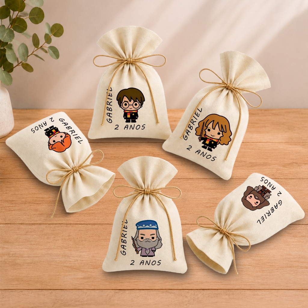 Kit 20 Saquinhos Lembrancinha Personalizada Festa Infantil Aniversário Harry Potter Cute M2 11x17