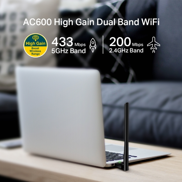 Archer T2U Plus - Adaptador USB TP-Link Archer T2U Plus Dual Band Wireless AC600 — imagem 2 de 2