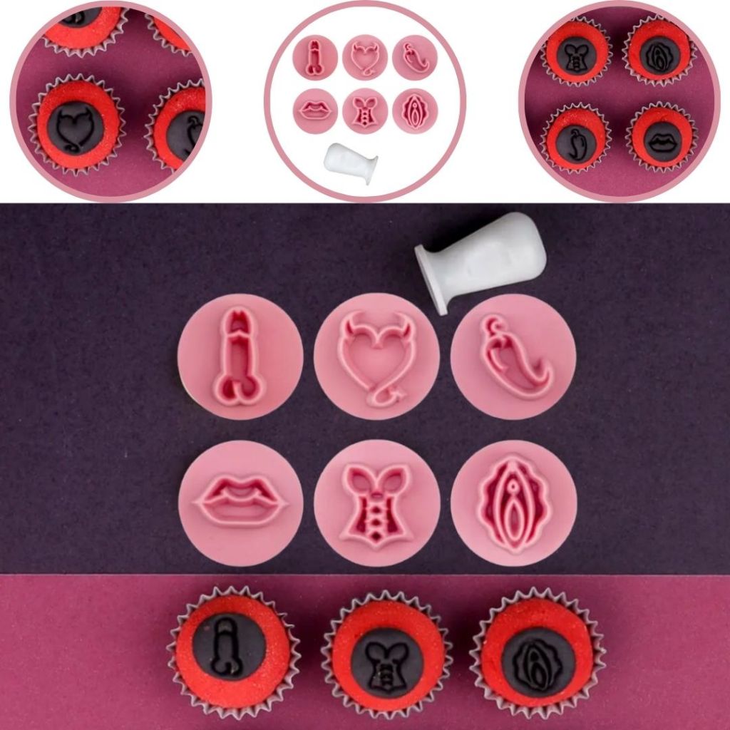 KIT CARIMBOS EROTICOS 2 CM 7 PEÇAS (BLUE STAR) (CHOCO)