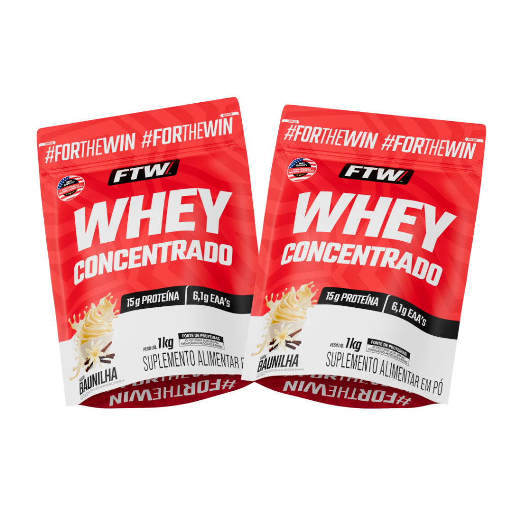 Kit 2x Whey Concentrado Refil 1kg - FTW