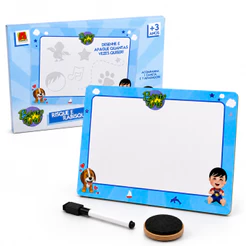 Lousa Infantil Bento e Totó Oficial Apaga e Desenha 33cm Educativa Brinquedo Criativo