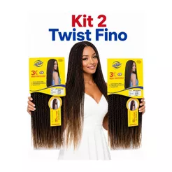 Kit 02 Twist Fino Afro Braid Mini Senegales Ser Mulher Método Crochet Braid