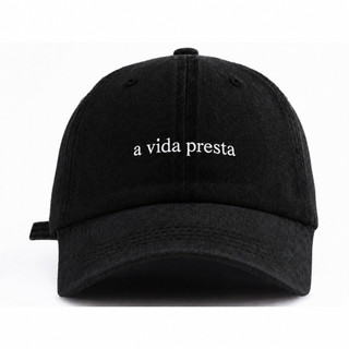 Boné Preto Feminino ou Masculino Unissex Ajustável Minimalista Dadhat Beisebol a vida presta