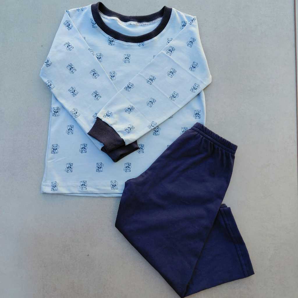 Pijama Infantil Longo Conjunto Blusa e Calça Cores Sortidas e Estampas Sortidas Menino Tamanho 1 a 6 anos