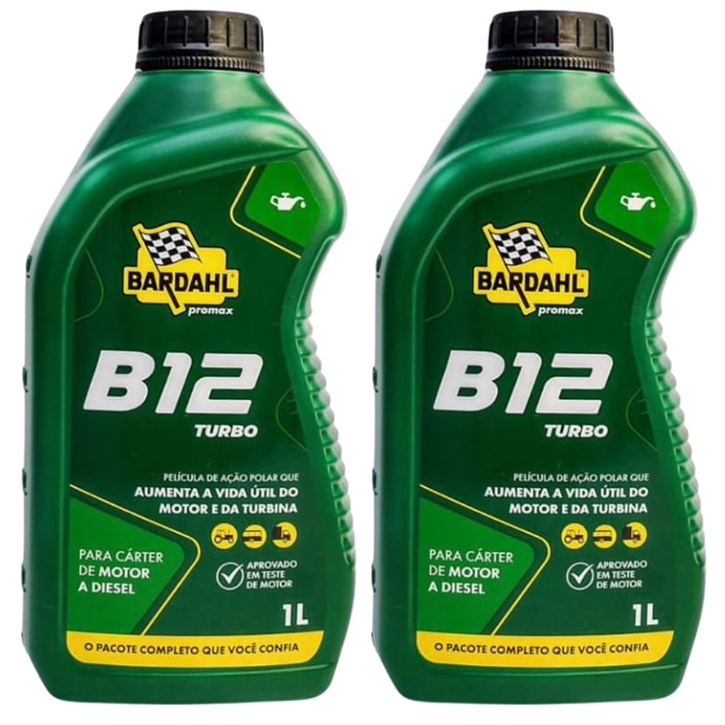 Kit 2 Aditivo de Motor a Diesel B12 Turbo 1 Litro BARDAHL